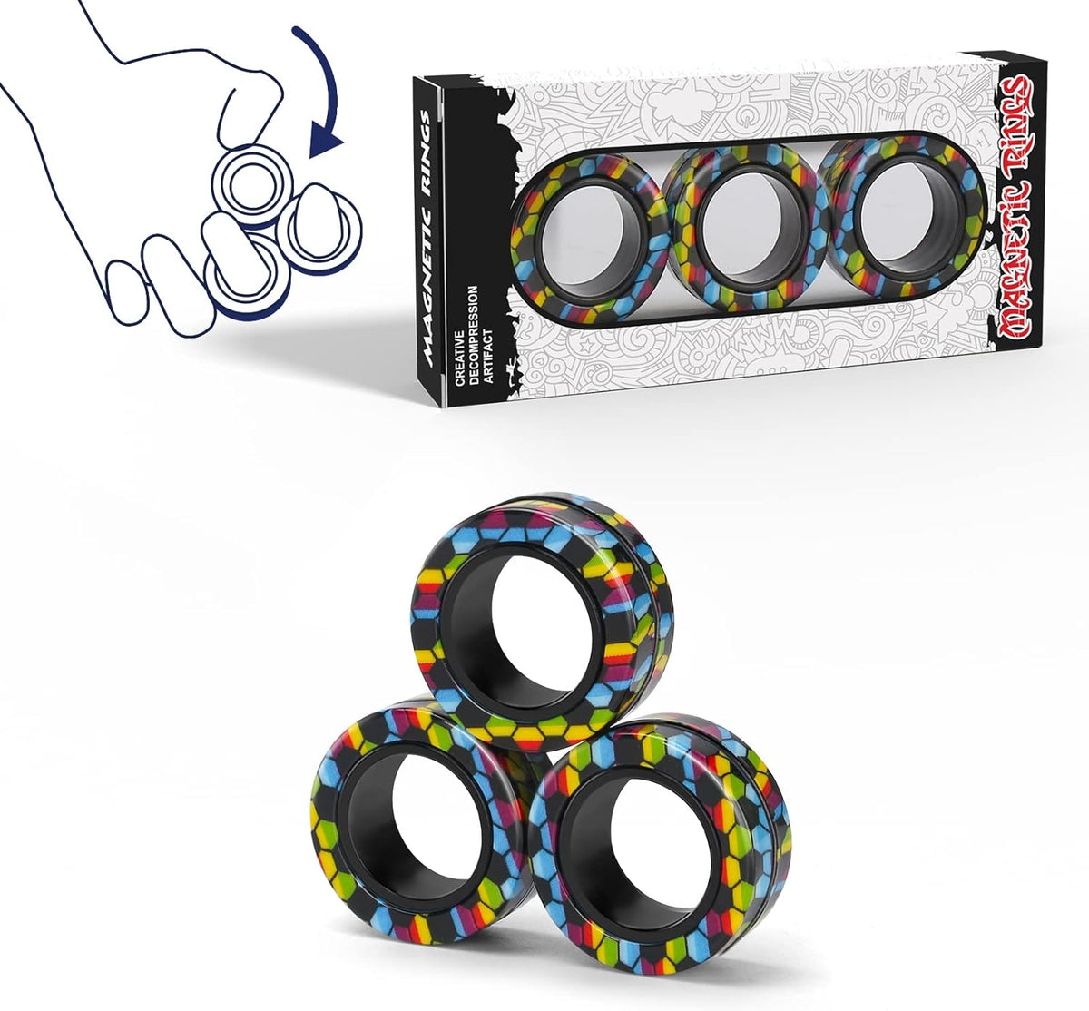 Stress Relief Magnetic Rings Fidget Toy for All Ages