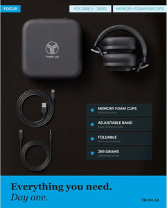 TREBLAB Active Noise Cancelling Headphones for Ultimate Focus