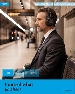 TREBLAB Active Noise Cancelling Headphones for Ultimate Focus