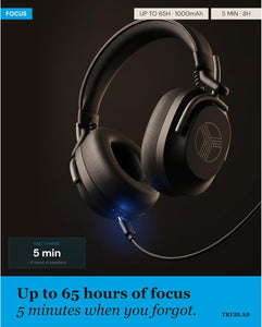 TREBLAB Active Noise Cancelling Headphones for Ultimate Focus