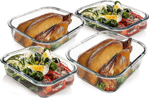 Mcirco Extra Large Glass Food Storage Container - Eco-Friendly Design