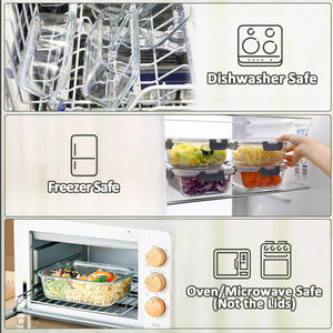 Mcirco Extra Large Glass Food Storage Container - Eco-Friendly Design